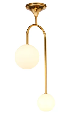 Deckenlampe Jugendstil Messing Glas in Gold G9 blendarm