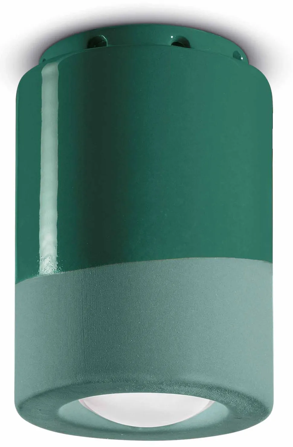 Deckenlampe Keramik D: 8,5 cm Aufputz Grün E14 Handarbeit
