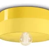 Deckenlampe Keramik E27 D: 25 cm Gelb rund Retro ENRICO