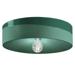 Deckenlampe Keramik E27 D: 40 cm rund Grün Handarbeit