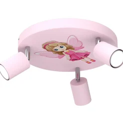 Deckenlampe Kinder Rosa Ø 30 cm schwenkbar Metall 3x GU10