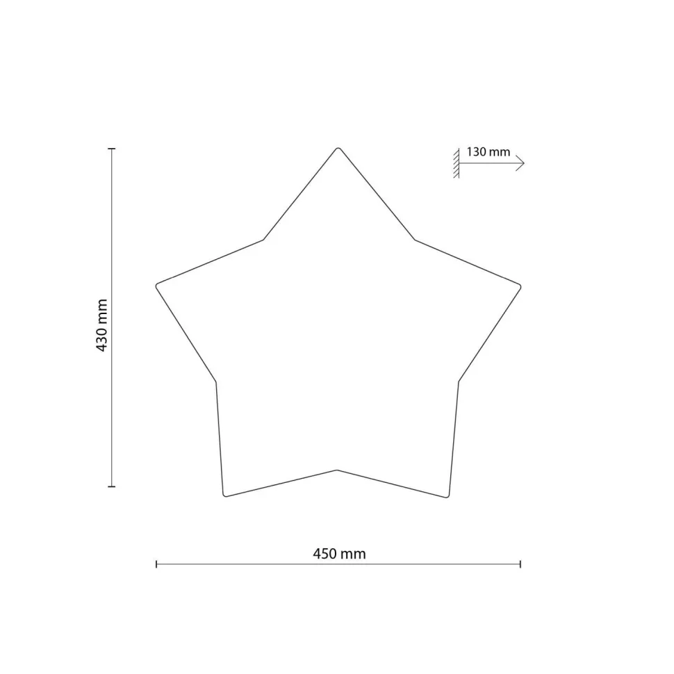 Deckenlampe Kinderzimmer Stern L: 45 cm Stoff Weiß Grau 2x E27