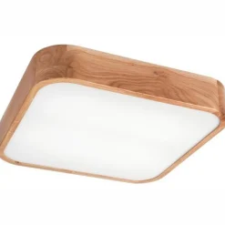 Deckenlampe klein eckig B: 45 cm Holz Metall für 4x E27