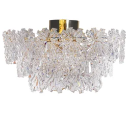 Deckenlampe Kristall 51,5 cm breit in Gold 3-flammig E14