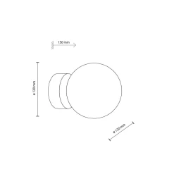 Deckenlampe Kugel klein Ø 12 cm H: 15 cm Rauchglas Metall G9