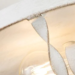 Deckenlampe Landhausstil D: 33 cm rund Shabby Weiß Antik