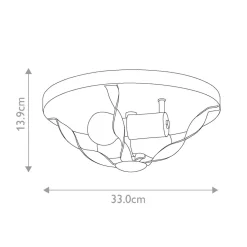 Deckenlampe Landhausstil D: 33 cm rund Shabby Weiß Antik