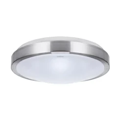Deckenlampe LED IP44 rund D: 32,5 cm Silber Weiß 4000 K