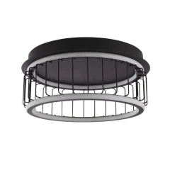 Deckenlampe LED rund Schwarz Weiß 3000 K 1074 lm D: 40 cm