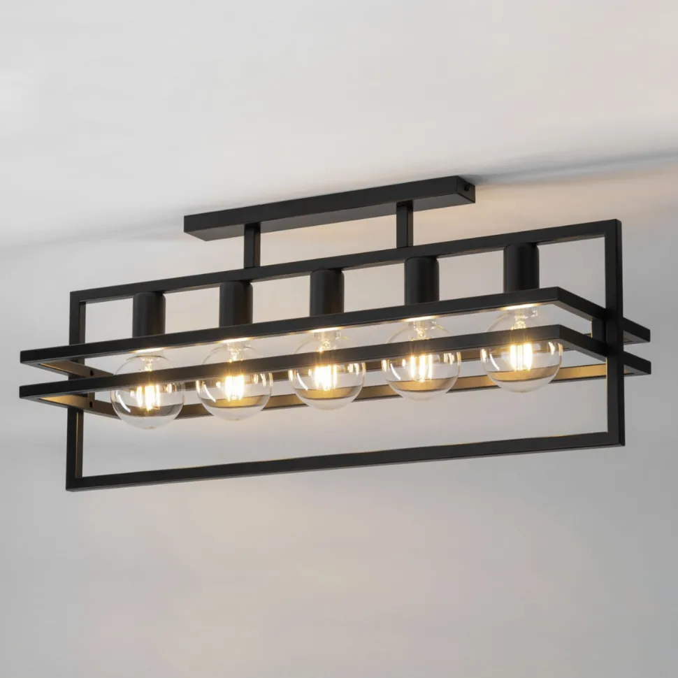 Deckenlampe Mehrflammig Schwarz Metall E27 stylisch