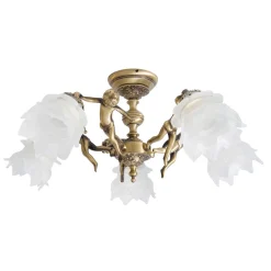 Deckenlampe Messing 5-flmg in Bronze Putti