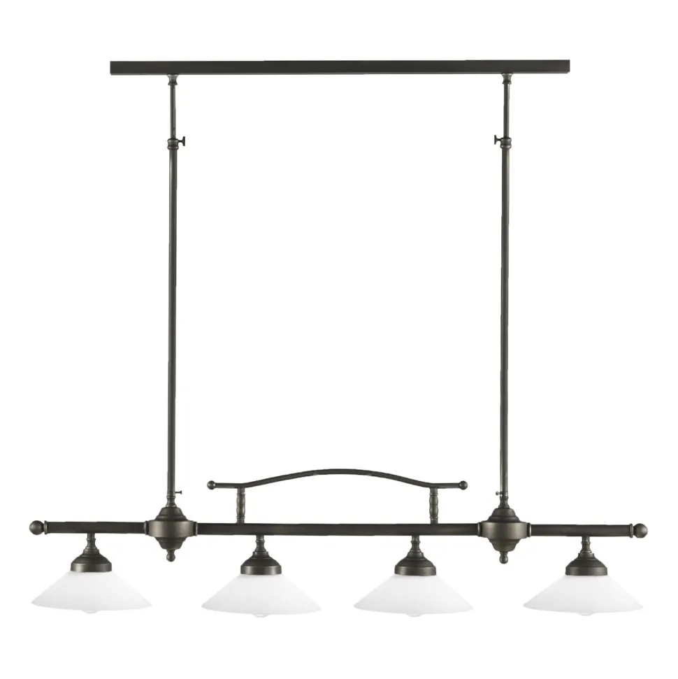 Deckenlampe Messing Glas E27 B: 95 cm höhenverstellbar