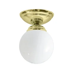 Deckenlampe Messing Glas E14 Ø 12 cm Kugel Schirm