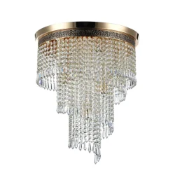 Deckenlampe Metall D: 42 cm in Gold E14 rund Klassisch