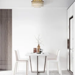 Deckenlampe Metall E14 45 cm breit in Gold rund INGA