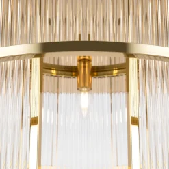 Deckenlampe Metall Glas Ø 65 cm in Gold E14 rund KLARA