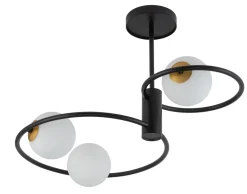 Deckenlampe Metall Glas Kugel Ø12 cm rund G9 3-flammig