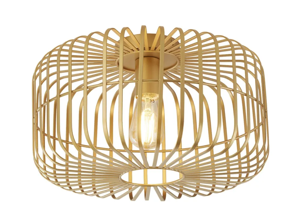 Deckenlampe Metall in Gold E27 Ø 40 cm rund Retro Design