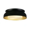 Deckenlampe Metall in Schwarz Gold E14 B:36,5 cm rund