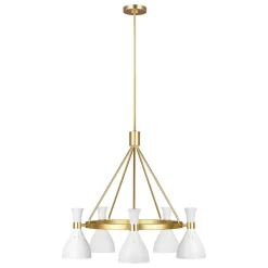 Deckenlampe Metall in Weiß Messing Ø81cm Retro