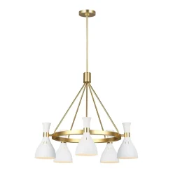 Deckenlampe Metall in Weiß Messing Ø81cm Retro