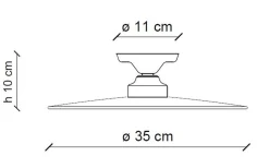 Deckenlampe Metall Keramik D: 35 cm rund Weiß Schwarz