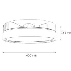 Deckenlampe Metall Stoff rund Ø 60 cm Schwarz Gold