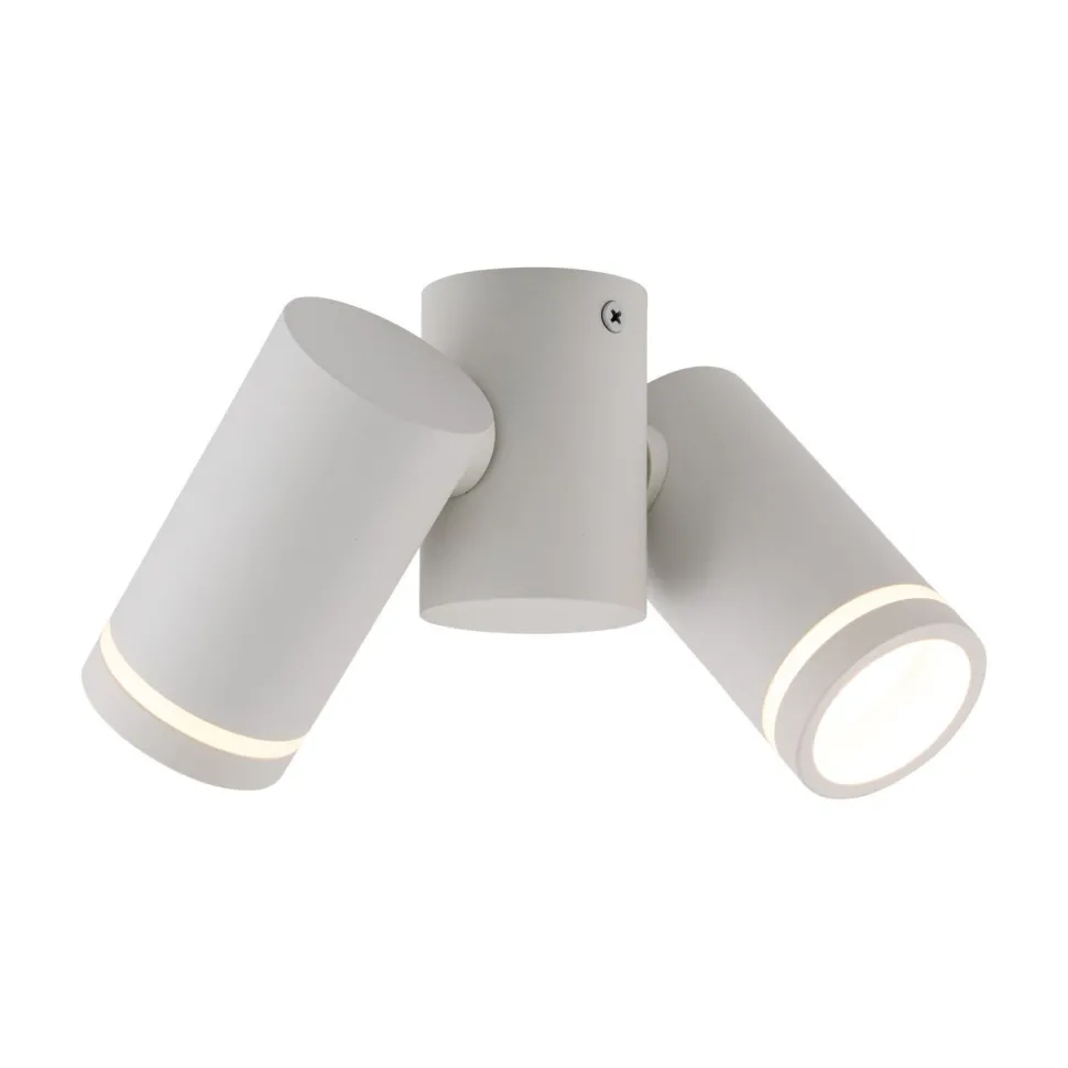 Deckenlampe Metall Weiß verstellbar L: 17 cm GU10 2-flammig