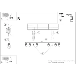 Deckenlampe Modern 117 cm lang GU10 6-flammig schwenkbar Grün