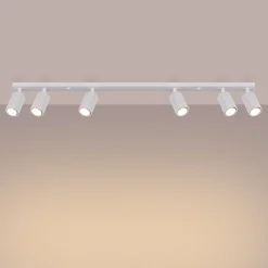 Deckenlampe Modern Weiß 117 cm schwenkbar 6x GU10 Aluminium