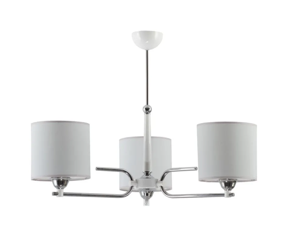 Deckenlampe REKA Chrom Grau Stoff Esszimmer 3xE27