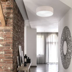 Deckenlampe rund Ø 45 cm für 2x E27 Stoff blendarm Modern