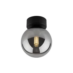 Deckenlampe rund Ø 12 cm H: 15 cm klein Rauchglas G9 Kugel