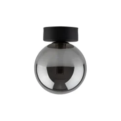 Deckenlampe rund Ø 12 cm H: 15 cm klein Rauchglas G9 Kugel