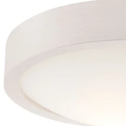 Deckenlampe rund Ø 27 cm Holz Glas blendarm Weiß