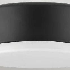 Deckenlampe rund Ø 30,5 cm Schwarz Weiß Metall Glas 2x E27