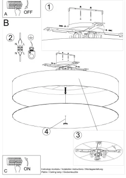 Deckenlampe rund Ø 100 cm Schwarz blendarm 6x E27 ZIROLI