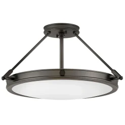 Deckenlampe rund Ø 55,8 cm Schwarz Weiß 4x E14 Metall Glas