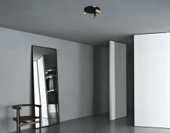 Deckenlampe rund Ø35cm 3-flammig Metall Schwarz Gold