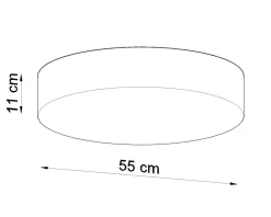 Deckenlampe rund flach Ø 55 cm blendarm 4x E27 Schwarz