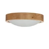 Deckenlampe rund Holz Glas Schirm Ø27cm Wohnzimmer