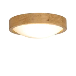Deckenlampe rund Holz Glas Schirm Ø27cm Wohnzimmer