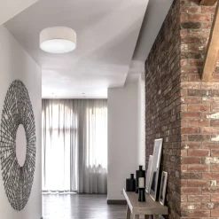 Deckenlampe rund Stoff blendarm E27 Ø 35 cm flach WALTER