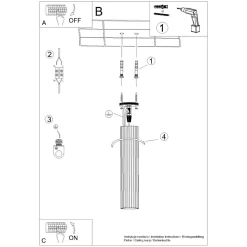 Deckenlampe schmal Ø 6,5 cm H: 40 cm Rot Modern Aluminium