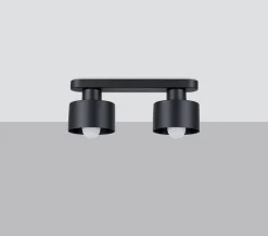 Deckenlampe Schwarz 34 cm lang Metall 2-flammig E27