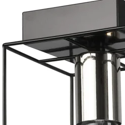 Deckenlampe Schwarz Chrom 2-flammig E27 Metall Modern