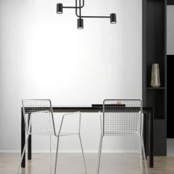 Deckenlampe Schwarz Metall GU10 Beleuchtung akzentuiert