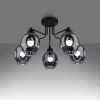 Deckenlampe Schwarz Rauchglas Metall E27 Modern