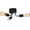 Deckenlampe Schwarz Retro Design Metall 3 flammig