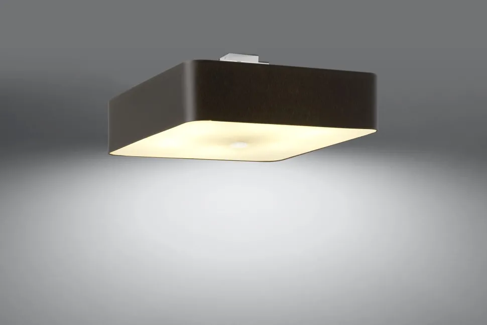 Deckenlampe Schwarz Stoff Glas quadratisch B: 55 cm